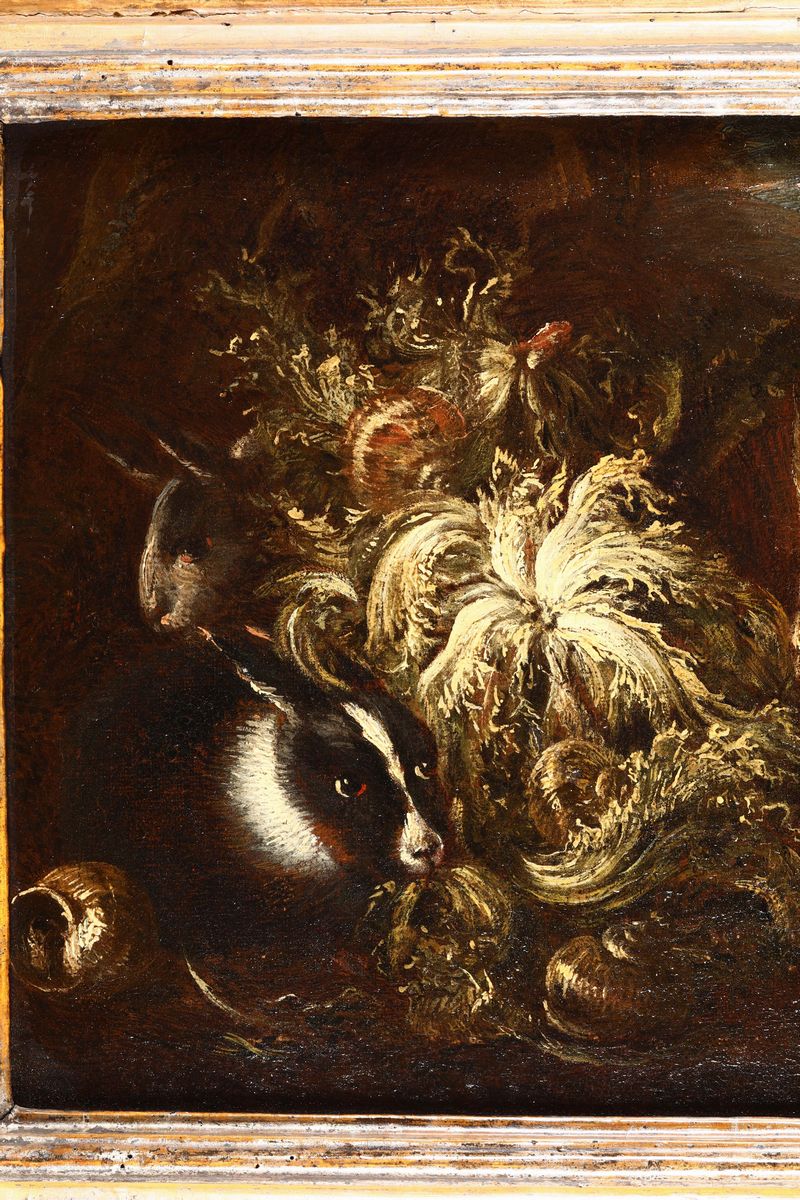 Felice Boselli (piacenza 1650 - Parma 1732), Attribuito Anatura Morta con Conigli
