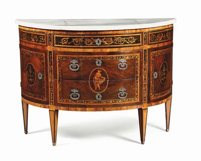 Cassettone Luigi XVI Demie Lune, Piemonte Fine XVIII Secolo