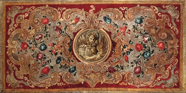 Maestro dei fiori Guardeschi (attivo a Venezia tra il 1730 e il 1760) Palliotto con decorazione floreale e leone di San Marco