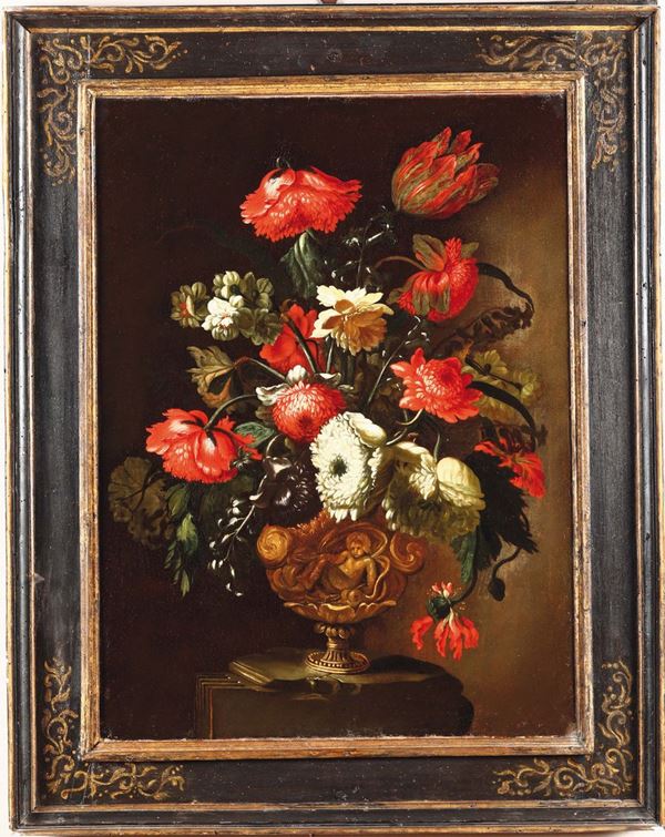 Scuola toscana del XVII secolo Vaso di fiori