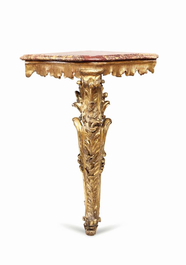 A small Louis XV console corner table, Genoa 18th century