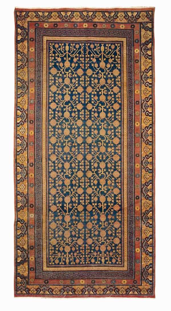 An Eastern Turkestan Yarkand carpet from the end of the 19th century