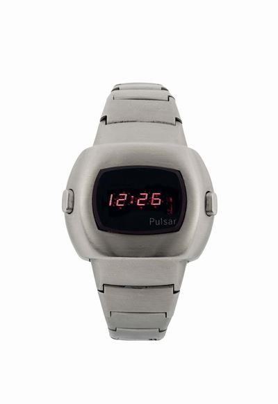 Pulsar, Orologio da Polso,, di Forma Cuscino, al Quarzo e Led con Bracciale Integrato Originale. ...