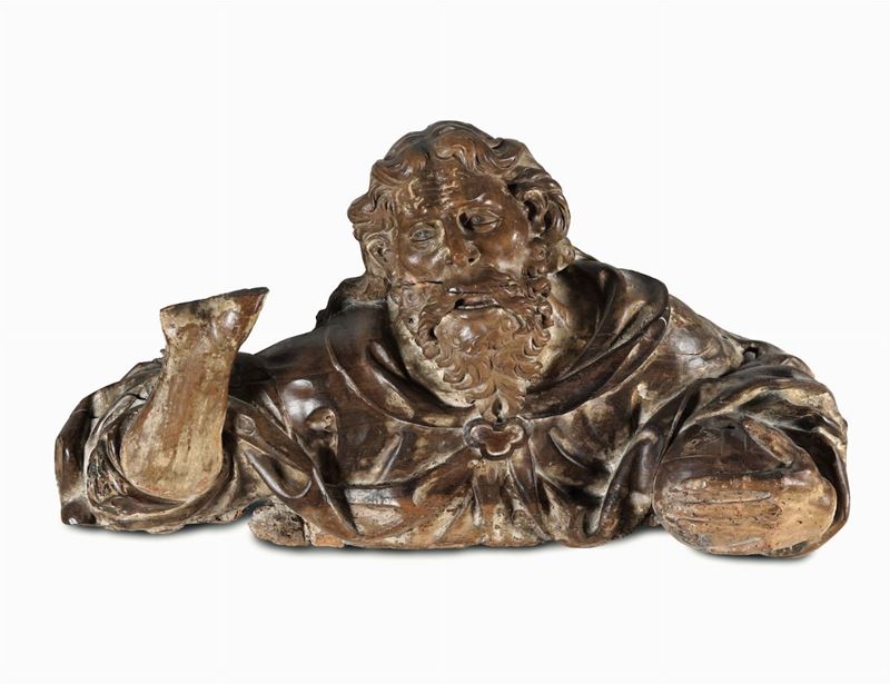 Dio Padre in legno policromo. Arte Italiana del XVI-XVII secolo  - Asta Antiquariato - I - Cambi Casa d'Aste