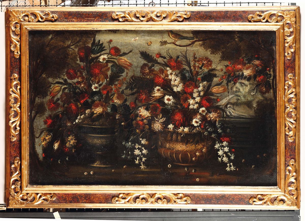 Scuola Lombardo Veneta del XVIII Secolonatura Morta con Fiori e Frutta Natura Morta con Fiori