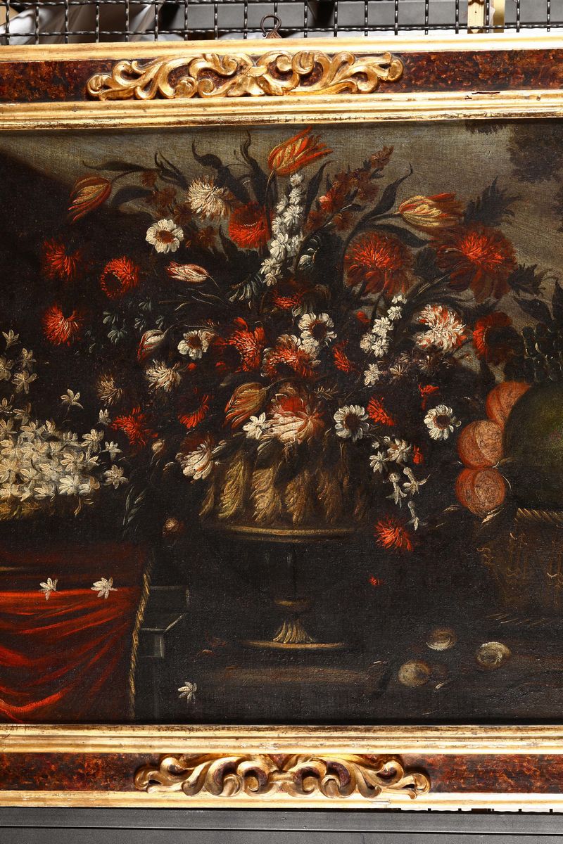 Scuola Lombardo Veneta del XVIII Secolonatura Morta con Fiori e Frutta Natura Morta con Fiori