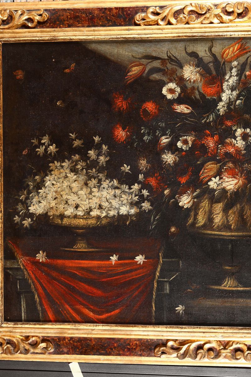 Scuola Lombardo Veneta del XVIII Secolonatura Morta con Fiori e Frutta Natura Morta con Fiori