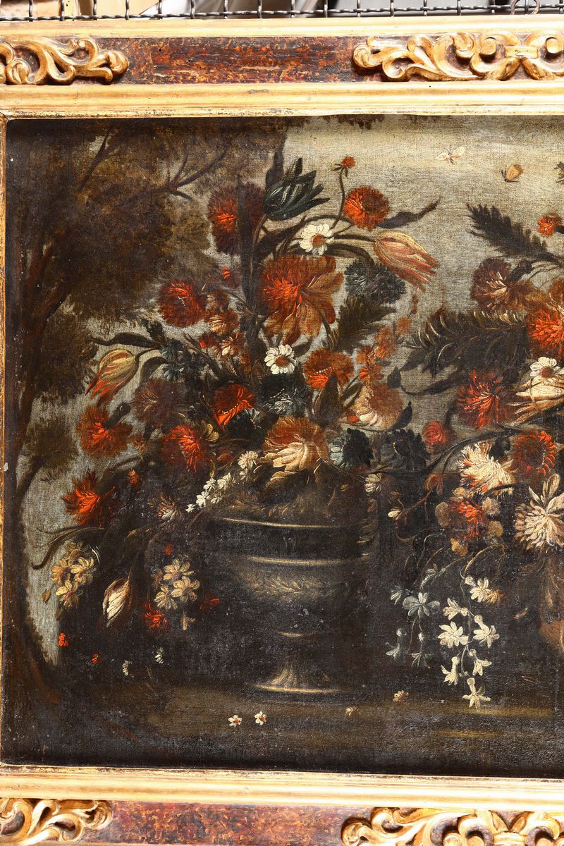 Scuola Lombardo Veneta del XVIII Secolonatura Morta con Fiori e Frutta Natura Morta con Fiori