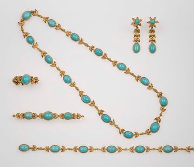 Parure di Turchesi. Firmata M.V. Tagliabue - Milano