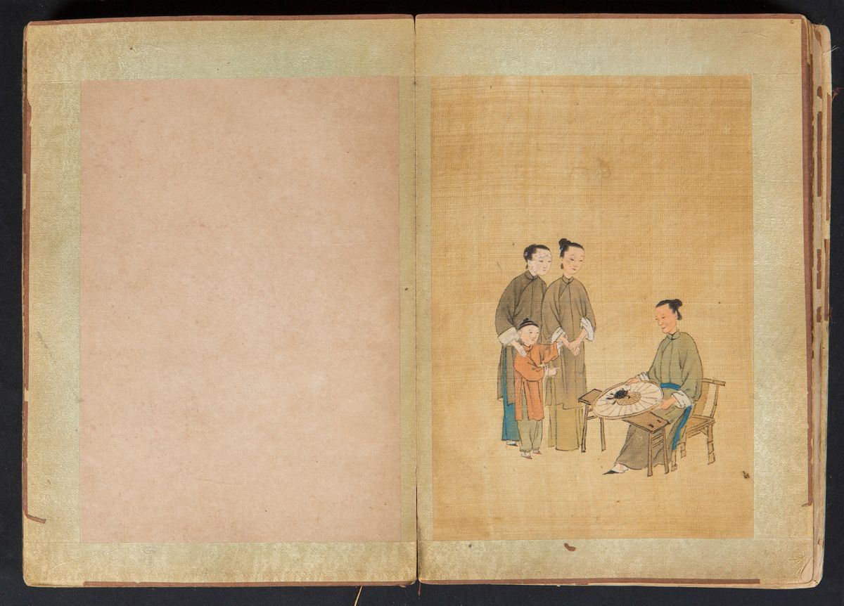 Libro con Raffigurazioni di Diversi Mestieri, Cina, Inizio XX Secolo