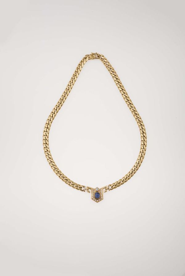 Sapphire and diamond necklace