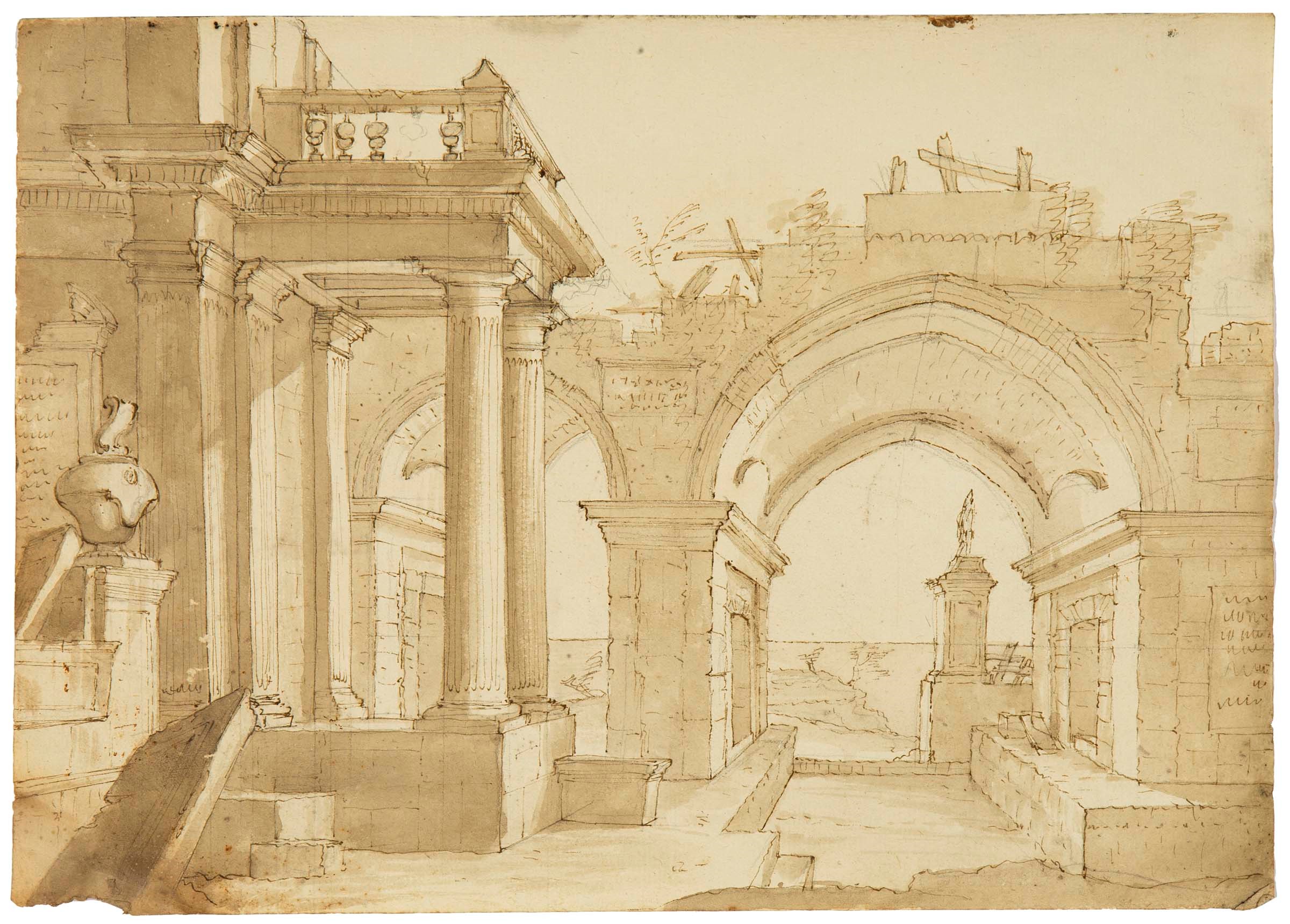 Scuole tra il XVII e il XIX secolo, Tredici disegni di paesaggi e capricci con architetture