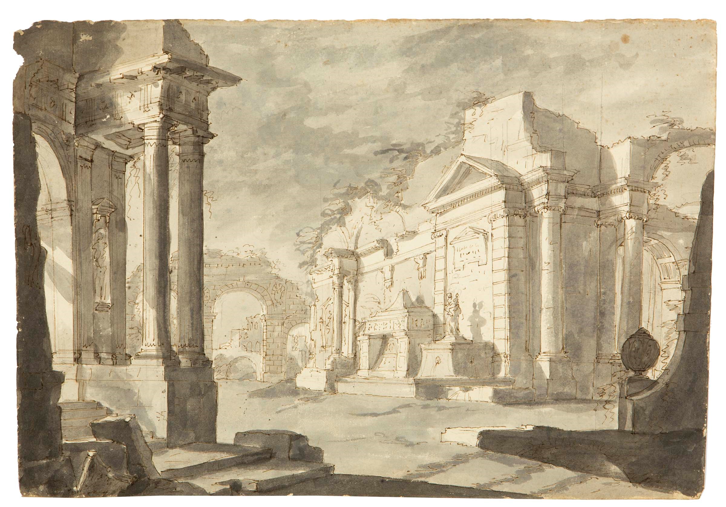 Scuole tra il XVII e il XIX secolo, Tredici disegni di paesaggi e capricci con architetture