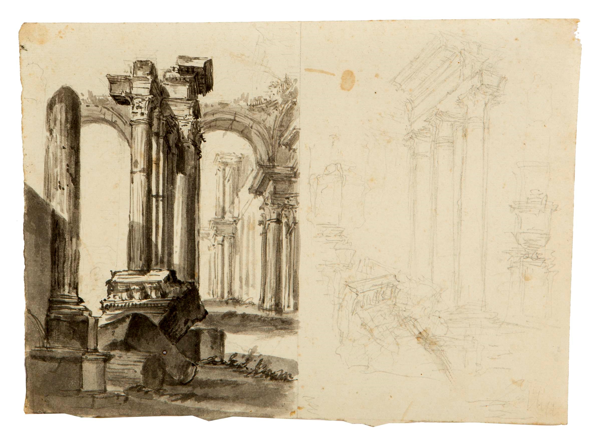Scuole tra il XVII e il XIX secolo, Tredici disegni di paesaggi e capricci con architetture