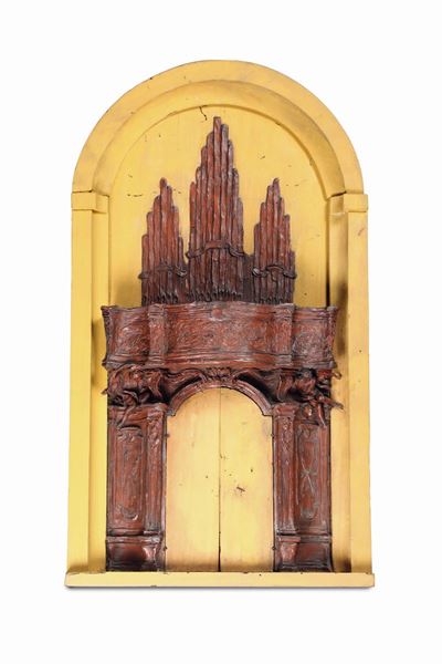 Modello per Organo. Cera Rossa e Legno, Arte Lombarda del XVIII Secolo. Bottega dei Fantoni