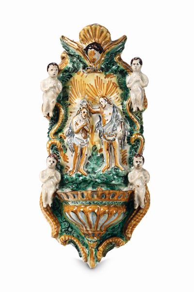 Acquasantiera Deruta, Bottega della Seconda Metà del XVII Secolo