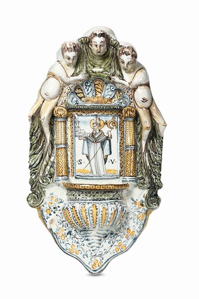 Acquasantiera Castelli, Bottega di Francesco Angelo Grue Circa 1640- 1660
