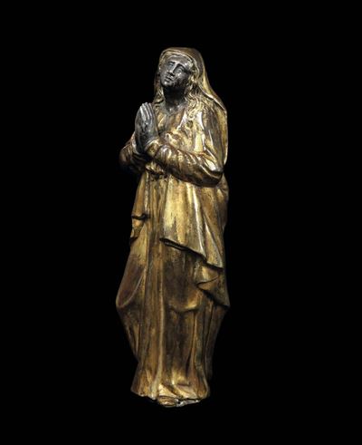 Dolente, Bronzo Fuso, Cesellato, Dorato e Argentato. Orafo Rinascimentale del XVI Secolo