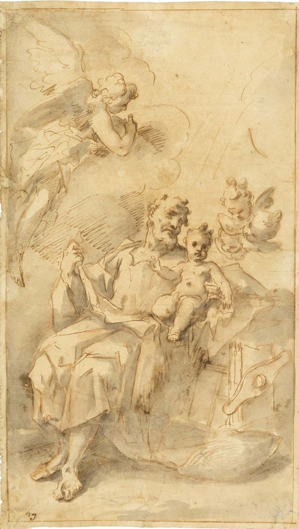 Gaspare Diziani (1689 - 1767) San Giuseppe con Bambino Gesù