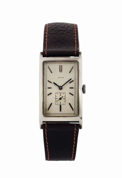 Zenith, Movimento No. 3047244, Art Deco, Orologio da Polso, di Forma Rettangolare, in Argento. Re...