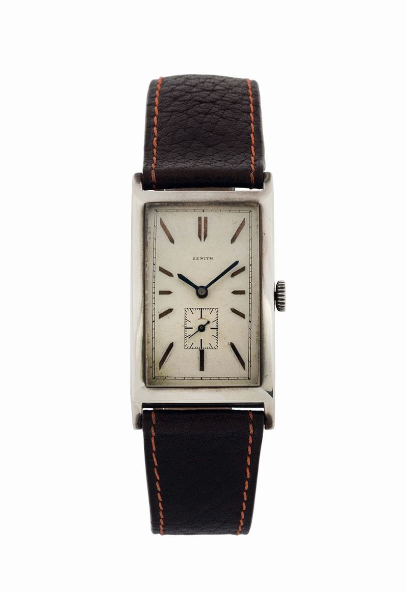 ZENITH, movimento No. 3047244, Art Deco, orologio da polso, di forma rettangolare, in argento. Realizzato nel 1930 circa  - Asta Orologi da Polso e da Tasca - Cambi Casa d'Aste