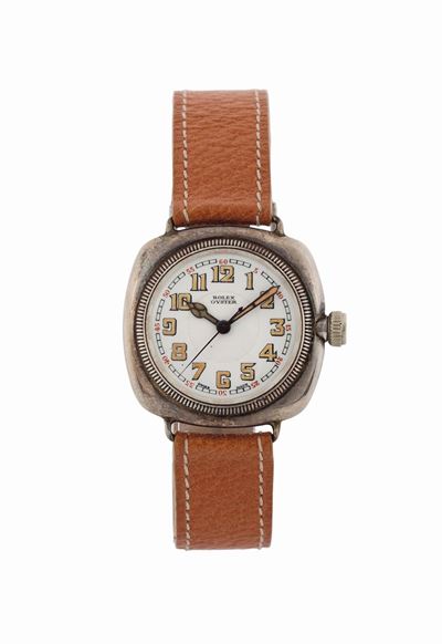 Rolex, Oyster, Raro Orologio da Polso, in Argento, Impermeabile con Fibbia Originale Rolex. Reali...