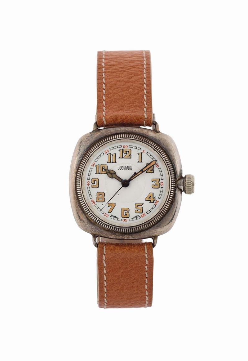 ROLEX, Oyster, raro orologio da polso, in argento, impermeabile con fibbia originale Rolex. Realizzato nel 1925 circa  - Asta Orologi da Polso e da Tasca - Cambi Casa d'Aste