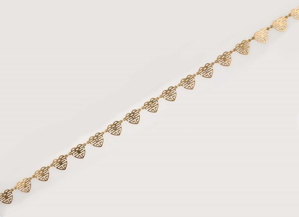 Gold and diamond necklace. Signed Capello