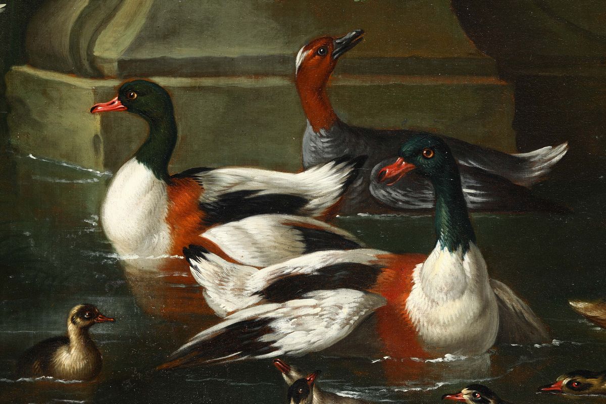 Jaques Charles Oudry (1720 - 1778)paesaggio con Uccelli Lacustri