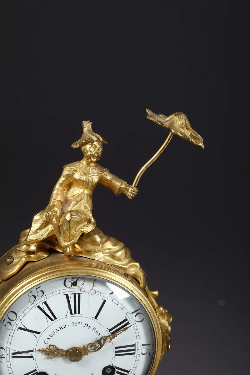Orologio in Bronzo Dorato con Elefante, Francia, Causard Duroy, XIX Secolo