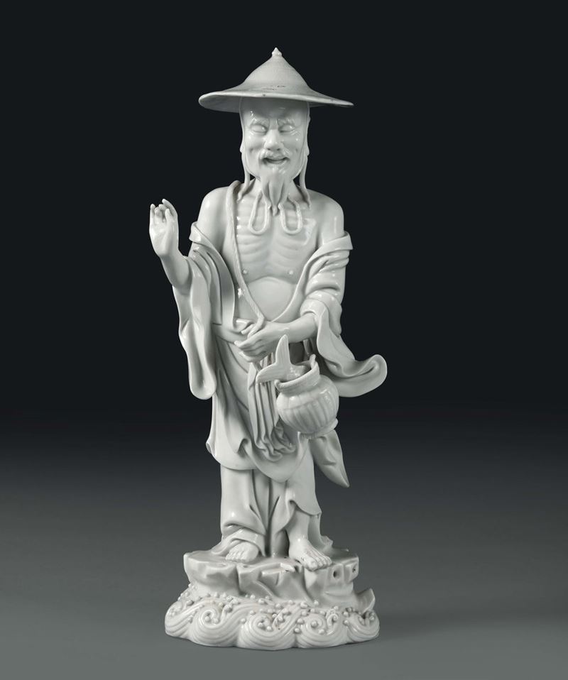A fisherman in Blanc de Chine porcelain, China, Qing dynasty 20th century  - Auction Taste, Furniture and Residences, An Italian Collection - Cambi Casa d'Aste