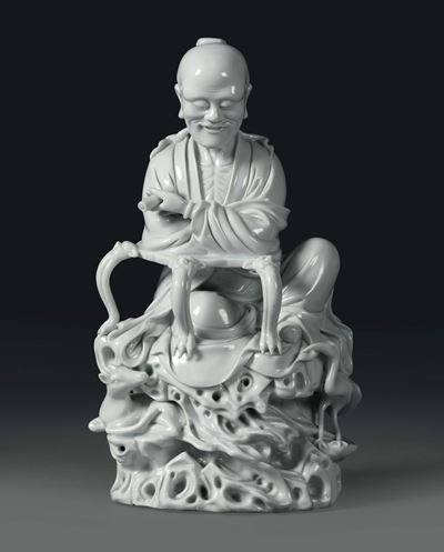 Saggio Seduto in Porcellana Blanc De Chine, Cina, XX Secolo