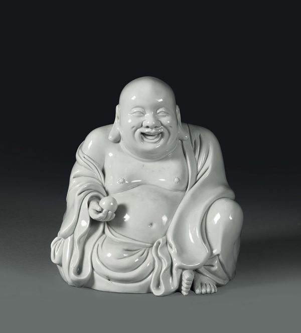 Buddha in porcellana Blanc de Chine, Cina, XX secolo