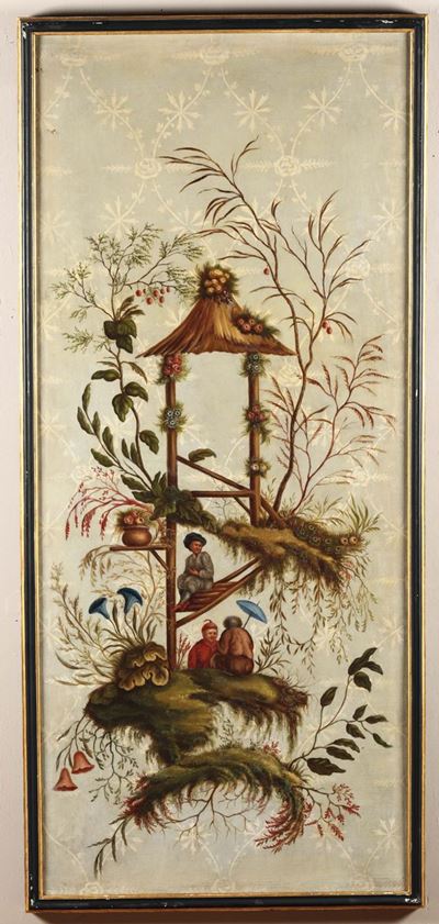 Insieme di Sei Pannelli Decorati a Cineserie, Piemonte XVIII Secolo (?)