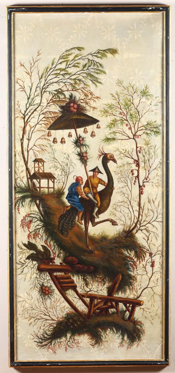 Insieme di Sei Pannelli Decorati a Cineserie, Piemonte XVIII Secolo (?)