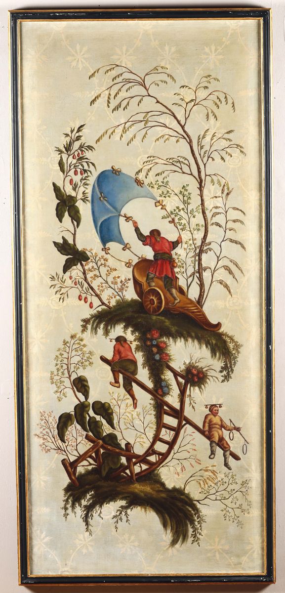 Insieme di Sei Pannelli Decorati a Cineserie, Piemonte XVIII Secolo (?)