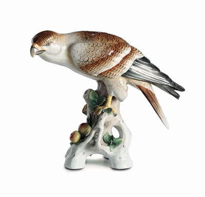 Figura di Falco Pseudo Vienna, Probabilmente Turingia, Volkstedt - Rudolstadt, XX Secolo
