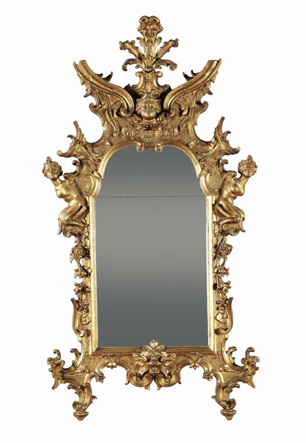 Specchiera dorata Luigi XIV, Lombardia XVIII secolo