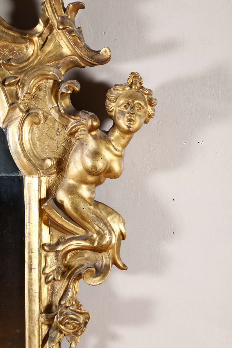 Specchiera Dorata Luigi XIV, Lombardia XVIII Secolo