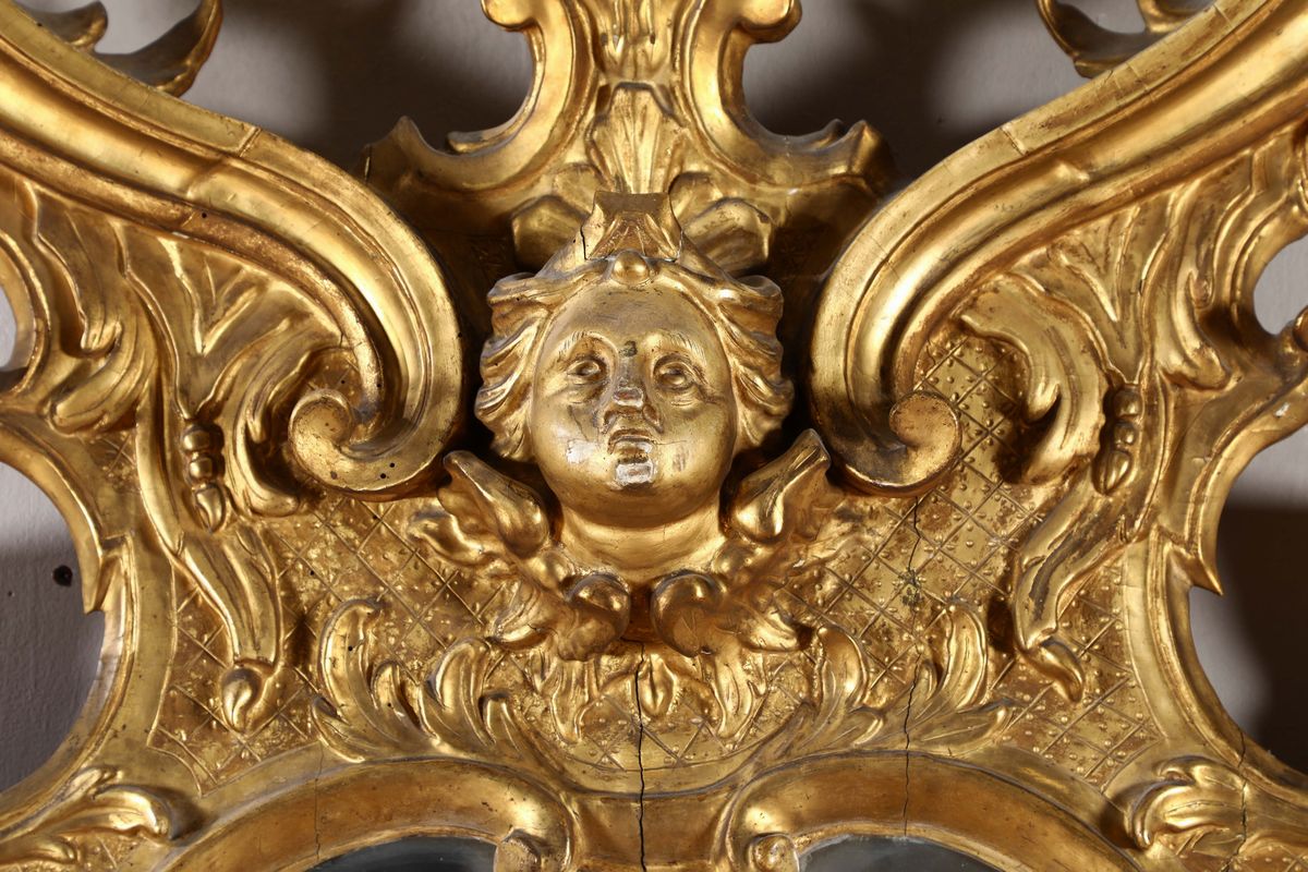 Specchiera Dorata Luigi XIV, Lombardia XVIII Secolo