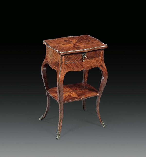 A Louis XV small veneered table, Genoa, third quarter of the 18th century