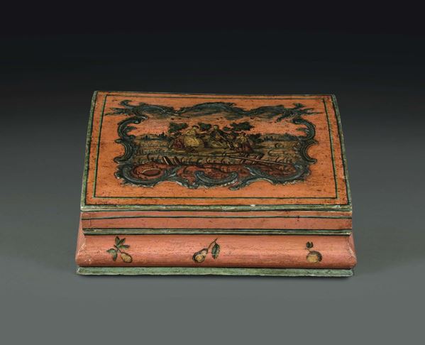 Scatola in legno laccato ad arte povera, Venezia XVIII secolo