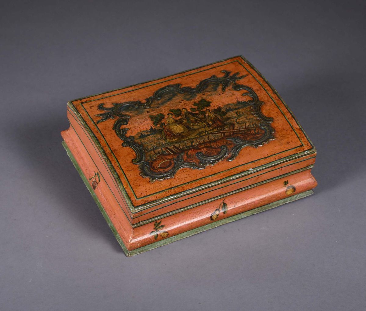 Scatola in Legno Laccato Ad Arte Povera, Venezia XVIII Secolo