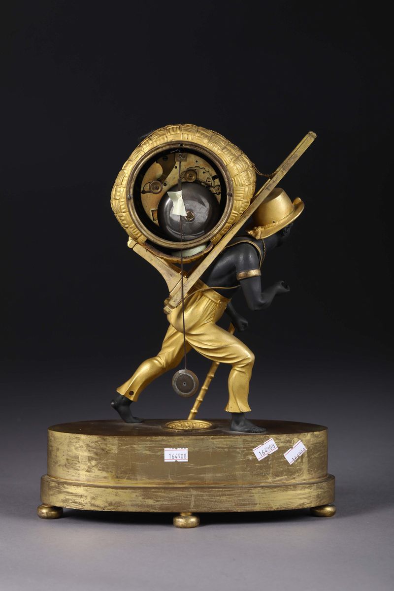 Pendola da Tavolo con Moretto, Francia XIX Secolo