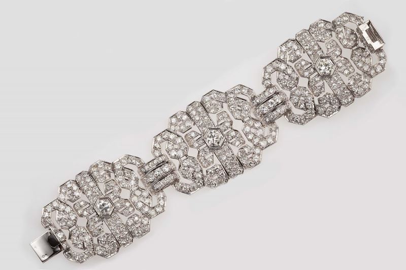 diamond and platinum bracelet  - Auction Fine Jewels - II - Cambi Casa d'Aste