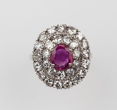 Anello con Rubino Burma e Diamanti