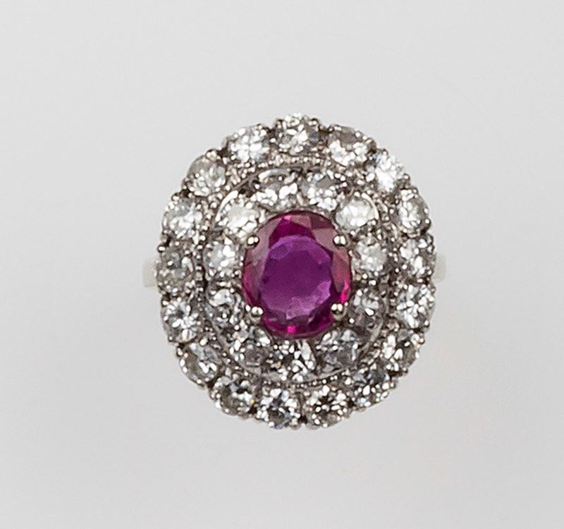 Anello con rubino Burma e diamanti  - Asta Fine Jewels - II - Cambi Casa d'Aste
