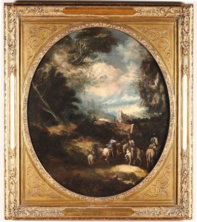 Antonio Maria Marini (1668-1725)armigeri in un Paesaggio Cavalieri in un Paesaggio