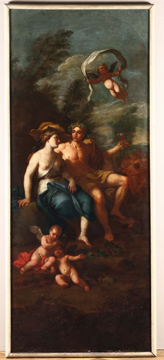 Scuola Emiliana del XVIII Secoloquattro Dipinti di Soggetto Mitologico