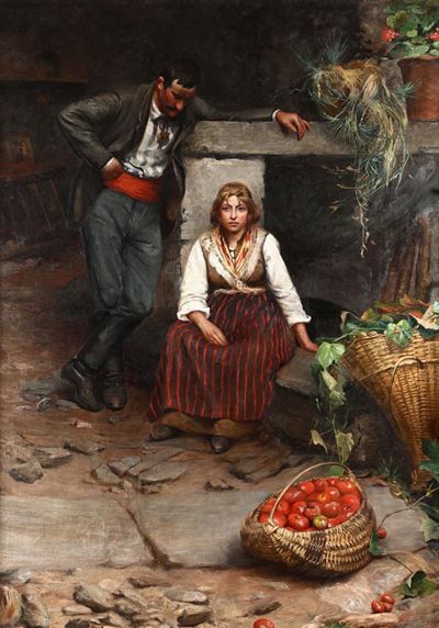 Pietro Pajetta (1845-1911), Attribuito Ascena di Cortile